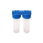 10" 3/4 Şeffaf Ikili Housing Su Arıtma Cihazı Filtre Kabı