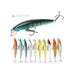 10 Adet 10CM 9gr Minnow Olta Yem Seti Rapala 1m Derinlik 10 Renk Karbon Çelik Iğne