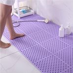 10 Adet 11,8x11,8 inç (30x30 cm) Modüler Kilitli Yer Karosu, Islak Alanlar İçin Kaymaz Plastik Drenaj Fayansları Banyo Mutfak Balkon Veranda Evcil Hayvan Alanları Duş Mutfak Drenaj Havuz Sauna, Mor