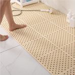 10 Adet 11,8x11,8 inç (30x30 cm) Modüler Kilitli Yer Karosu, Islak Alanlar İçin Kaymaz Plastik Drenaj Fayansları Banyo Mutfak Balkon Veranda Evcil Hayvan Alanları Duş Mutfak Drenaj Havuz Sauna, Sarı