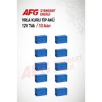 10 Adet 12 Volt 7 Amper Kuru Tip Akü 12 V 7 Ah Bl Mavi