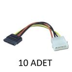 10 Adet 15cm Sata Power Kablo Hdd Güç Kablosu Sata Molex Çevirici