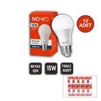 10 Adet 15W Beyaz Led Ampul 1200Lm 6500K 15.000 Saat Ömür (2818)