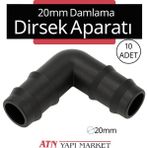 10 Adet 20MM Damlama Sulama Dirsek Aparatı – Bahçe Sulama Hortum Ek Parçası