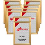 10 Adet 25 mm B2(50X70) Gönye Köşe Alüminyum Aç-Kapa Çerçeve – Poster Çerçevesi (Gold Renk)