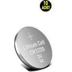 10 Adet 3 Volt CR1220 Lityum Düğme Para Pil Cr 1220