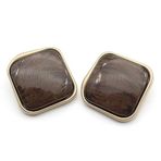 10 adet 30mm büyük düğmeler ceket dışbükey düz siyah düğmeler giyim için dikiş aksesuarları pembe kare düğmeler gömlek (Color : Brown, Size : 21mm-10pcs)