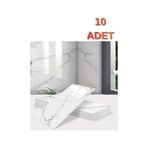 10 Adet 30x60 Cm Yapışkanlı Mermer Desenli Köpük Banyo,tezgah Arası Duvar Paneli Kağıdı Cf-1035 Beyaz