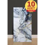 10 Adet 30X60cm Mavi Gold Mermer Desen Yapışkanlı Köpük Duvar Paneli Kağıdı Banyo,Tezgah Ara Tx-6969