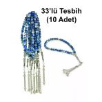 10 Adet 33lü Hac Umre Hediyelik Tesbih - Lacivert
