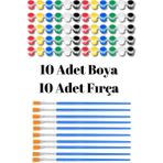 10 Adet 3ml 6 Li Akrilik Boya VE10 Fırça