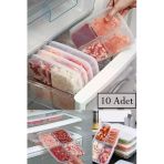 10 Adet 400 Ml Bölmeli Fenomen Öğünlük Et Sebze Mini Saklama Kabı Porsiyon Kıyma Buzluk Düzenleyici