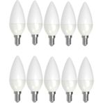 10 Adet 5-7 Watt E14 Ince Duy Beyaz Işık Mum Buji LED Ampul Beyaz Işık E14 LED Ampul 7 Watt Yok Cn B