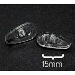 10 Adet (5 Çift) Gözlük Burun Pedi - Vidalı Damla Silikon Plaket 15 mm - Yumuşak Konforlu Set
