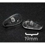 10 Adet (5 Çift) Gözlük Burun Pedi - Vidalı Damla Silikon Plaket 19 mm - Yumuşak Konforlu Set