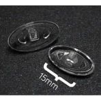 10 Adet (5 Çift) Gözlük Burun Pedi - Vidalı Elips Silikon Plaket 15 mm - Yumuşak Konforlu Set