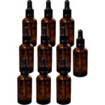 10 Adet 50CC Amber Cam Şişe Damlalıklı – Serum, Esans, Yağ ve Solüsyon Için - 50 ml