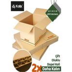 10 Adet 50X30X30 Çift Oluklu Taşıma Karton Çeyiz Arşiv Koli Çift Oluklu Taşıma Kolisi - Kahverengi - TAŞIMA