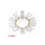 10 Adet 8p8c Plastik Rj45 Soket Ethernet Bağlantı Kablo Konnektörü Açık Uçlu 8 Pin Şeffaf