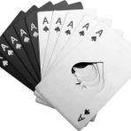 10 Adet Ace of Spades Şişe Açacakları, Poker Kartı Şişe Açacakları, Paslanmaz Çelik Taşınabilir Metal Kredi Kartı Bira Şişesi Kapak Açacakları Cüzdan Cep Düğün Doğum Günü Partisi için - Gümüş/Siyah