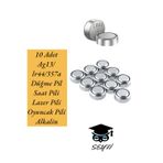 10 Adet Ag13/lr44/357a Düğme Pil Saat Pil Lazer Pili Oyuncak Pili Alkalin