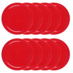 10 Adet Air Hockey Pucks, 2,5 inç Air Hockey Puck Seti, Hava Hokeyi Masası için, Kırmızı Ev Hava Hokeyi Ağır Yedek Disk Parça Seti, Oyun Masaları Aksesuarları, Hava Hokeyi Kürekleri ve Diskleri için