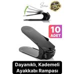 10 Adet Ayakkabı Rampası İstifleyici Dolap İçi Depolama Organizer Koruyucu Düzenleyici Ayarlanabilir