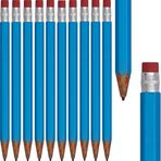 10 adet basmalı kurşun kalem, plastik, ahşap görünümlü, silgi ile, şaft ucunda baskı olarak, 1 x 0,7 mm kurşun kalem ucu dahil, okul, ofis, ev ve üniversite, 6 renkte (mavi)
