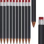 10 adet basmalı kurşun kalem, plastik, ahşap görünümlü, silgi ile, şaft ucunda baskı olarak, 1 x 0,7 mm kurşun kalem ucu dahil, okul, ofis, ev ve üniversite, 6 renkte (siyah)