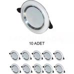 10 Adet Cata Ct 5257 Beyaz Kasa Zebra Led Spot 6W 3 Renkli