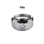 10 Adet Çelik 8 cm Kafe Restaurant Lokanta Yuvarlak Kül Tablası Küllük cin955-10