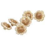 10 adet çiçek inci kadın gömlek altın Metal Vintage giyim için düğmeler ceket gelinlik dekoratif dikiş aksesuarları (Color : Pink, Size : 12mm 10pcs)