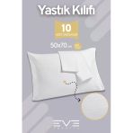 10 Adet Çizgili Pamuk Saten Antibakteriyel Fermuarlı Yıkanabilir Otel Lüks Yastık Kılıfı 50X70cm