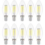 10 Adet Dekoratif Mum LED Avize Ampulü Rustik E14 6W 6500K Beyaz Işık Erd-93
