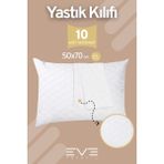 10 Adet Diamon Kapitone Antibakteriyel Fermuarlı Yıkanabilir Otel Lüks Yastık Kılıfı 50x70cm - Beyaz - 50x70 cm
