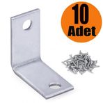 (10 ADET) Dolap Köşe Bağlantı Sabitleme L Demir Gönye 25x25x15mm