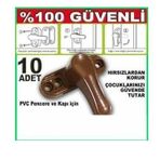 10 Adet Full Metal Kilit PVC Ahşap Doğrama Çocuk Emniyet Kilidi Kahverengi Yüksek Güvenlikli Koruma