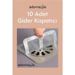 10 Adet Gider Kapatıcı, Pislik Tutucu, Kendinden Yapışkanlı Banyo Gider Kapağı 10 Adet