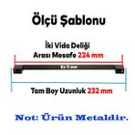 10 Adet Gölcük Düz Siyah Mobilya Mutfak Dolap Çekmece Dolabı Metal Kulpu Kulbu Kulpları 224 Mm