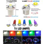 10 Adet Gösterge Ambians Led Ampül T5 5050 Mini Dipsiz-T5,8D