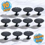 10 Adet Güneş Düğme Mat Siyah Kulp Mobilya Mutfak Dolabı Çekmece Dolap Kapak Kulpu Kulbu Kulb Metal