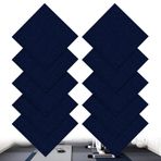 10 adet halı fayansı 30 x 30 cm zemin kaplaması, kendinden yapışkanlı iğne keçe, kendinden yapışkanlı, antistatik bant, kaymaz lateks, sessiz kare çizgili halı, ofis ve iş yeri için (mavi)