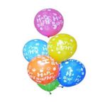 10 Adet Happy Birthday Karışık Renkli Balon
