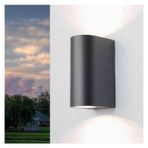 10 Adet Iç - Dış Mekan Dekoratif Çift Yönlü Modern Aplik - Oval Antrasit