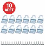 10 Adet Kıvrık Model Metal Tablo Kancası – Vidalı Çerçeve ve Fotoğraf Askı Aparatı, Duvar İçin Sağlam Tablo Askısı, Dayanıklı Metal Yapı