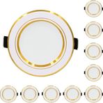 10 Adet LED Gömme Işık 220V Tavan Lambası 5W 9W 12W Gömme Işık Yuvarlak Panel Işık 15W 18W Spot İç Mekan Aydınlatma, Altın, Sıcak Beyaz15W