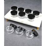 10 Adet Mika 10 ml Krem Kavanoz Küçük 4 cm Takı Siyah Kapaklı Mini Seyahat Krem Kavanozu