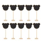 10 adet Mini Kara Tahta Işaretleri Küçük Dikdörtgen Kara Tahtalar Kara Tahta Ahşap Yer Kartları Mesaj Panosu Dekor Ahşap Parti Masa Kara Tahta Dekorasyon DIY Masa Tabelası Kara Tahta