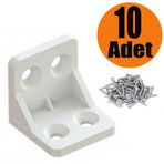 (10 ADET) Mobilya Dolap Köşe Bağlantı Sabitleme L Gönye 28x28x28 mm Beyaz (10 ADET)