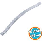 10 Adet Mobilya Kulpu 288 mm Vida Aralığı Paslanmaz Sağlam Kulpları Kulbu Krom Gümüş Çizgili Metal